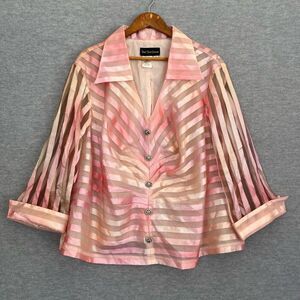 Ronni Nicole Iridescent Ombre Pink Formal Jacket Womens 28 Cocktail Party Sheer